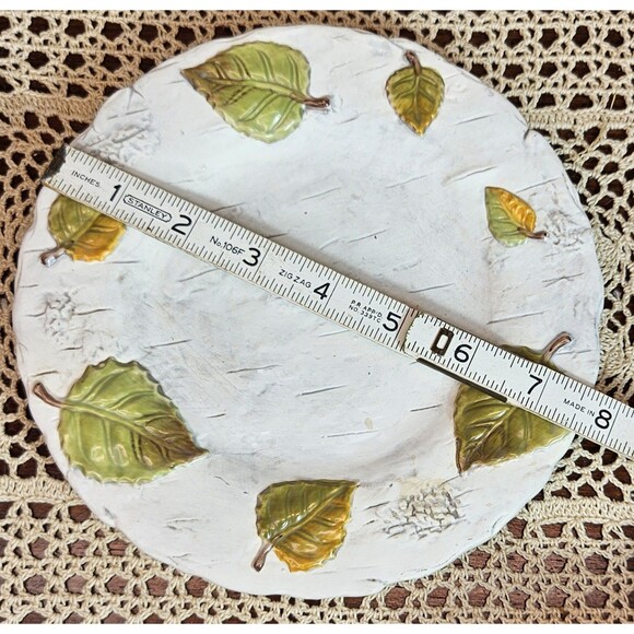 Yankee Candle Ceramic Autumn Leaf Aspen Tree Jar Shade Topper & Underplate (read - Picture 12 of 12